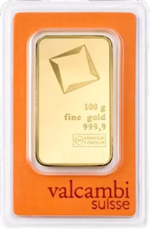 100g Gold Bar | Valcambi | Minted