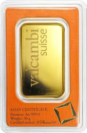 50g Gold Bar | Valcambi | Minted