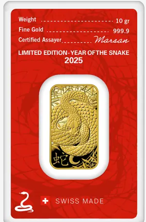 10g Gold Bar | Argor-Heraeus | Year Of The Snake | 2025
